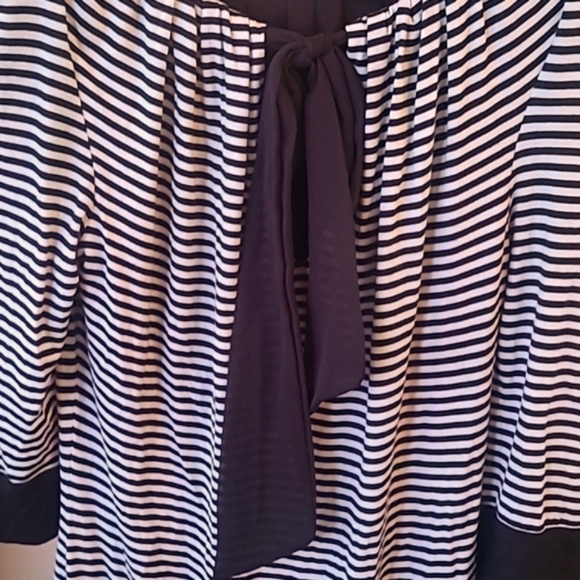 Ted Baker Black White Striped Long Ribbon Tie in Back Mini Dress - Picture 4 of 10